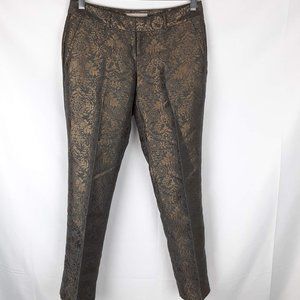 Banana Republic Dark Green/ Gold Brocade Sz 0P Martin Fit